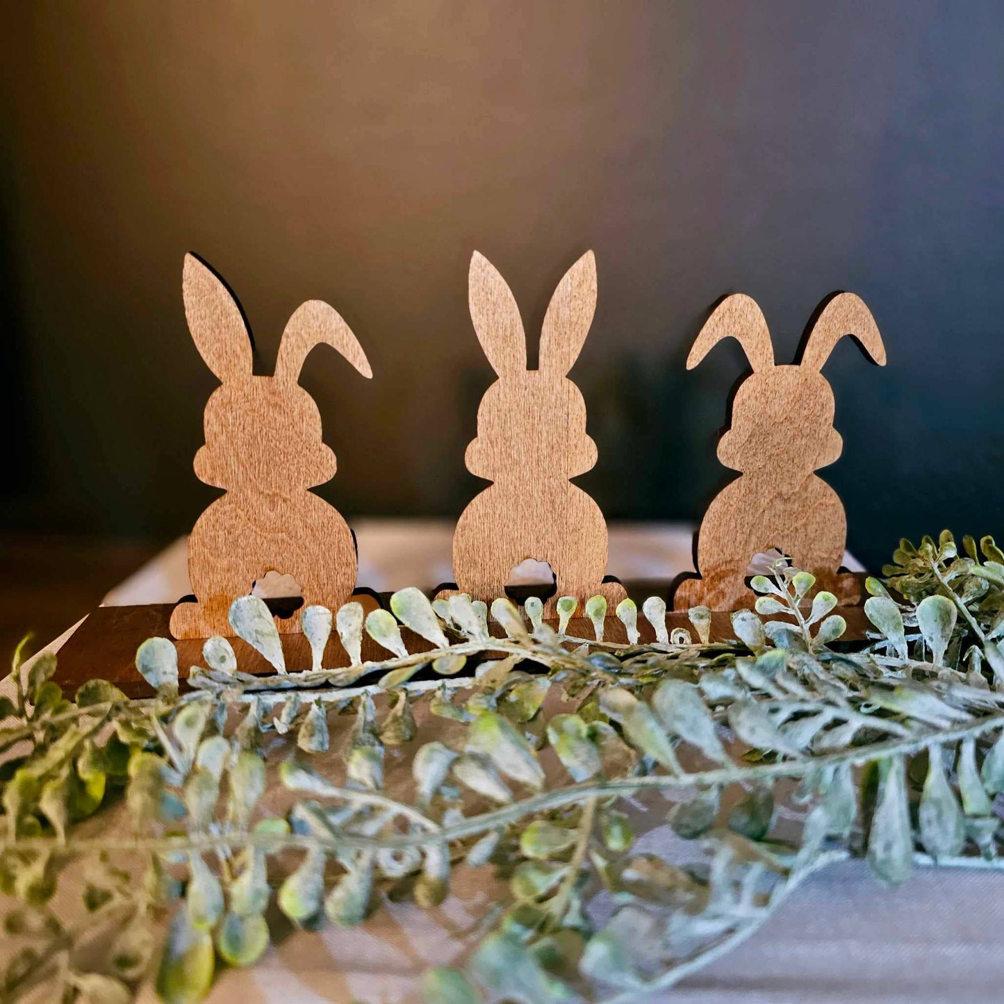 3 Bunny Easter Decor Tiered Tray Sign Spring Decor Rabbit