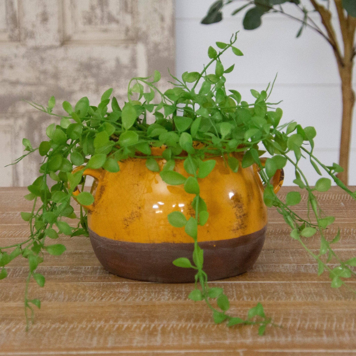 Pottery - Ocher and Brown with Handles