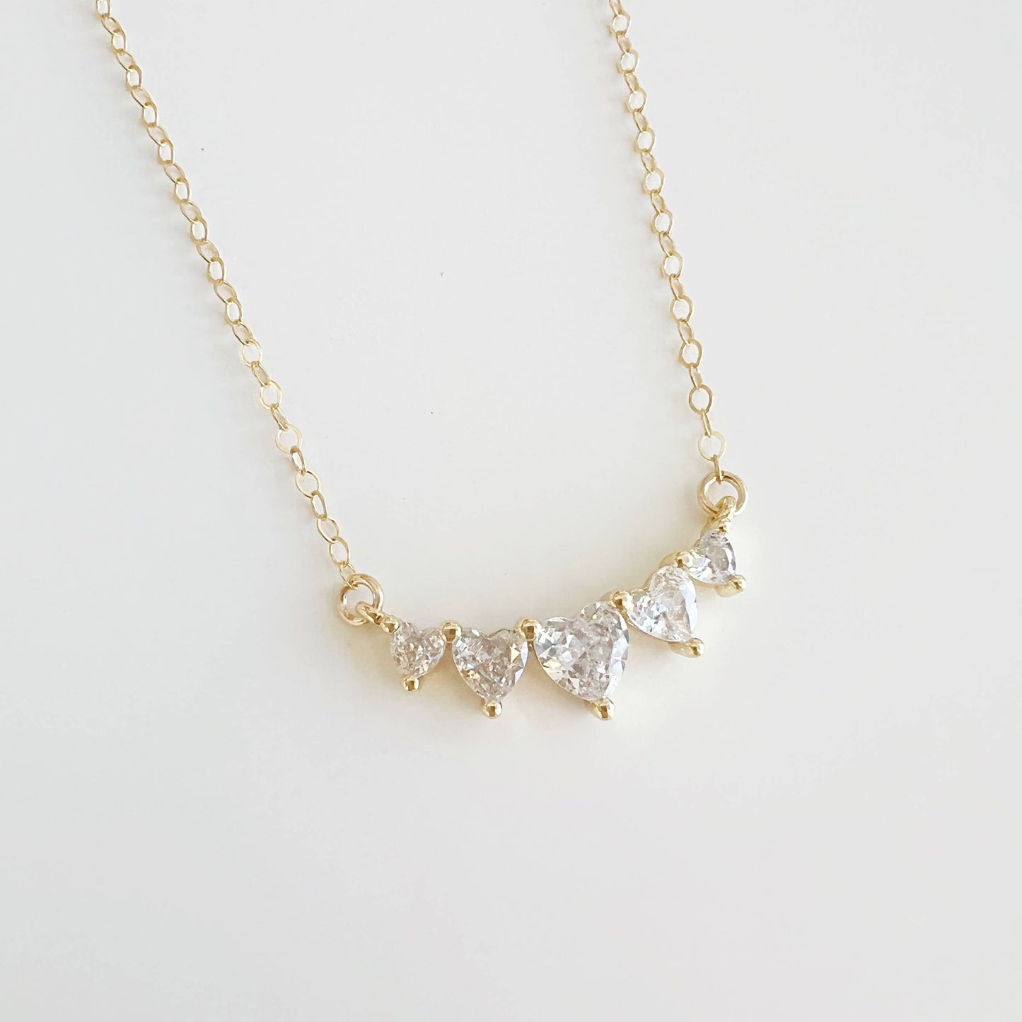 Ariana CZ Heart Gold Filled Necklace