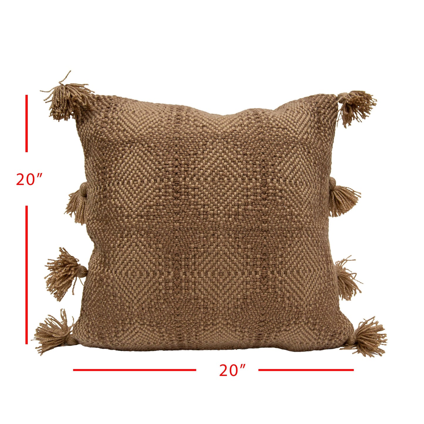 20x20 Hand Woven Theros Pillow Brown