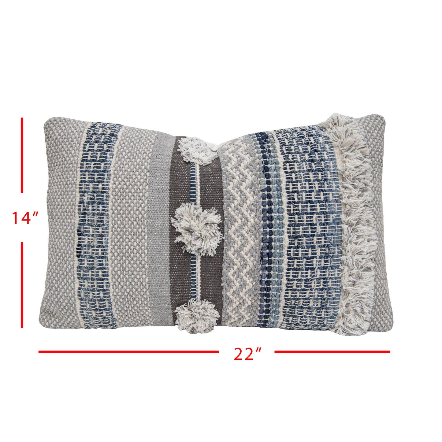 14x22 Hand Woven Kaili Pillow Denim