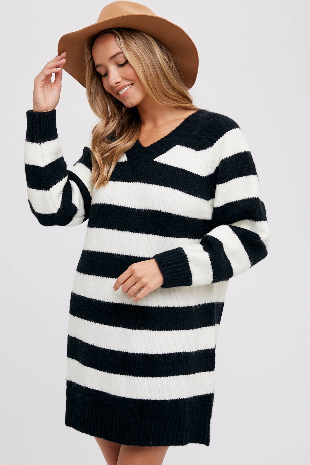 STRIPED SWEATER DRESS