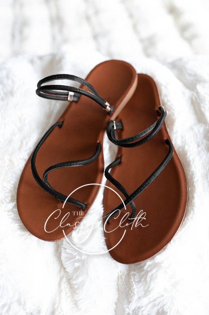 Santorini Sandals - Black RTS