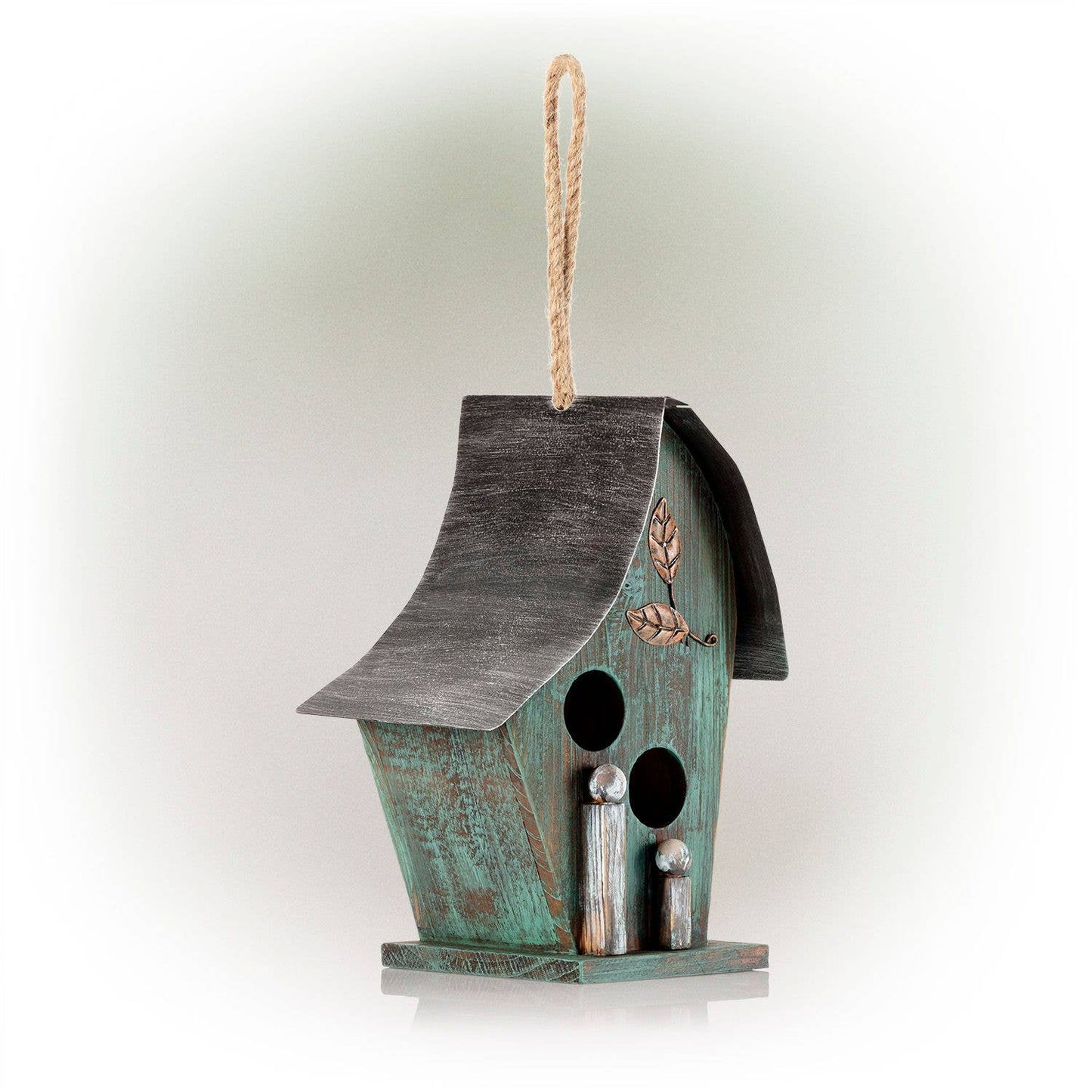 Turquoise Artful Wooden Birdhouse