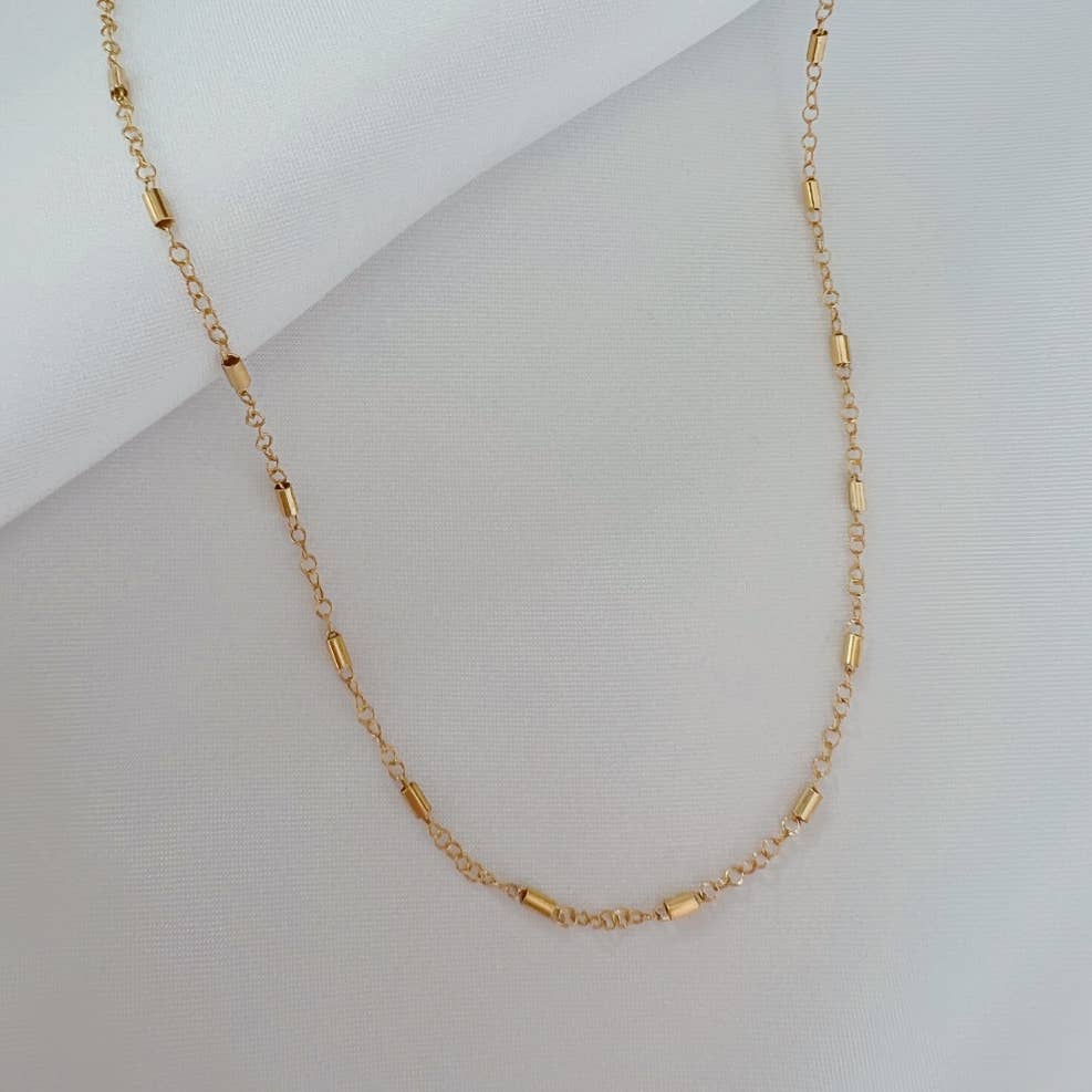 Jake Bar Cable Layering Chain Necklace Gold Filled