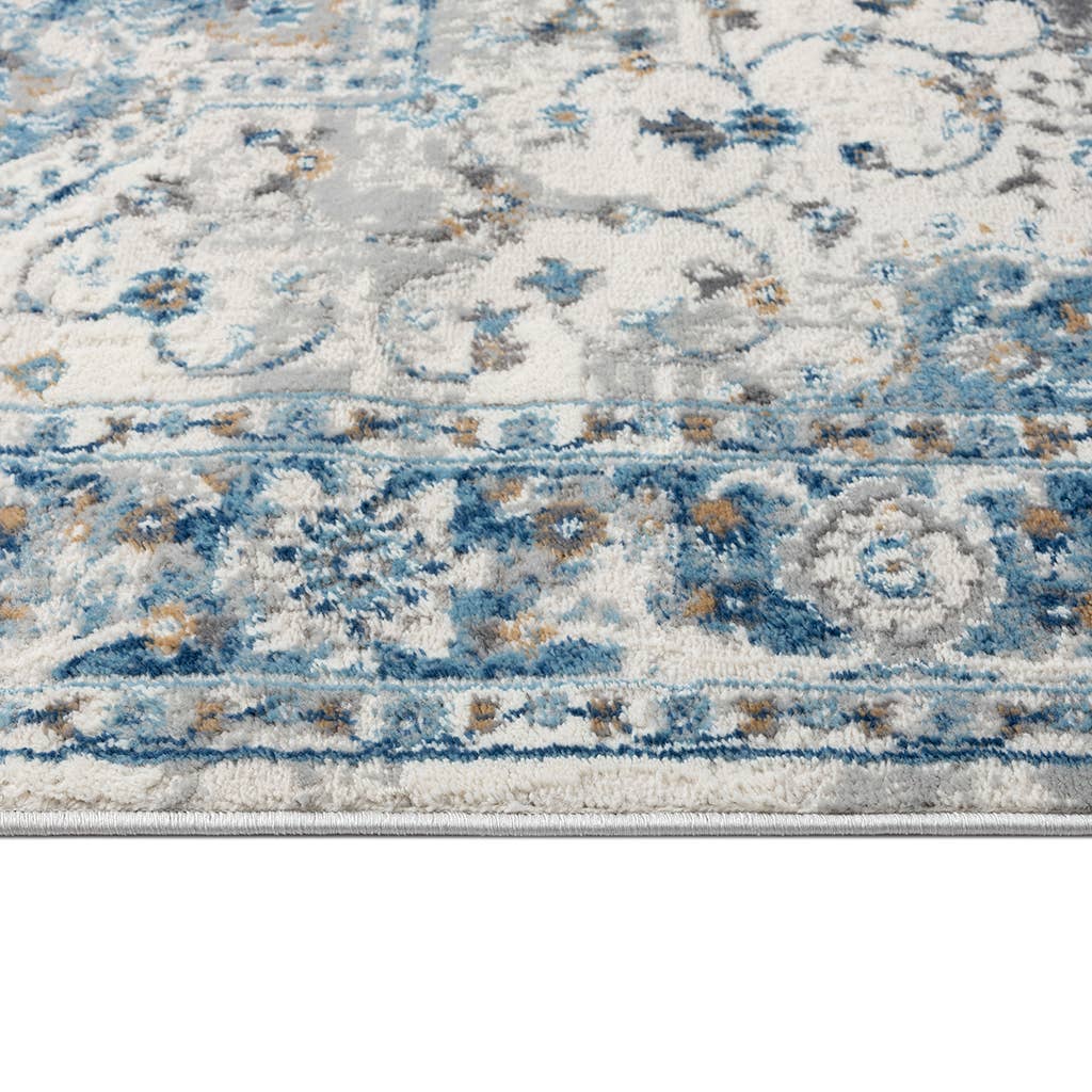 Medallion Woven Area Rug, Blue