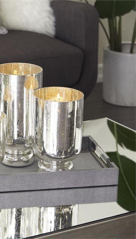 Faux Mercury Glass Candle Holders