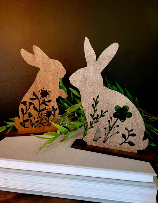 Tiered Tray Spring Bunny Rabbits Set of 2 Easter Home Decor