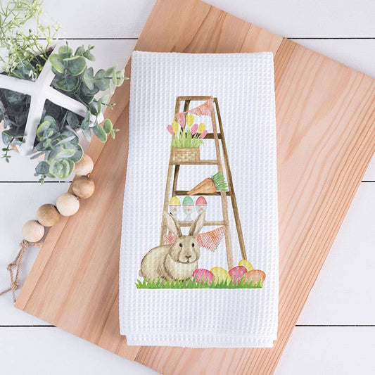 Bunny Farmhouse Spring Kitchen Towel, Easter Decor