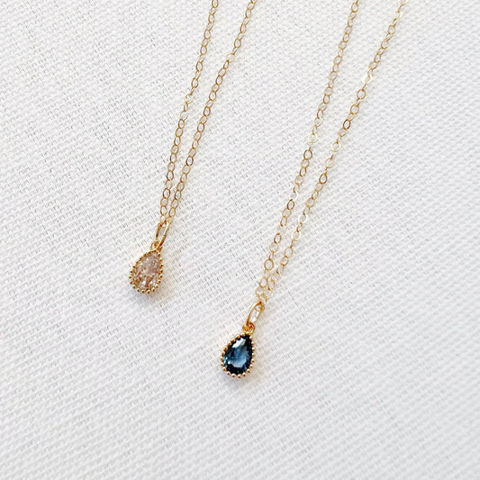 Rain Petite CZ Necklace Gold Filled