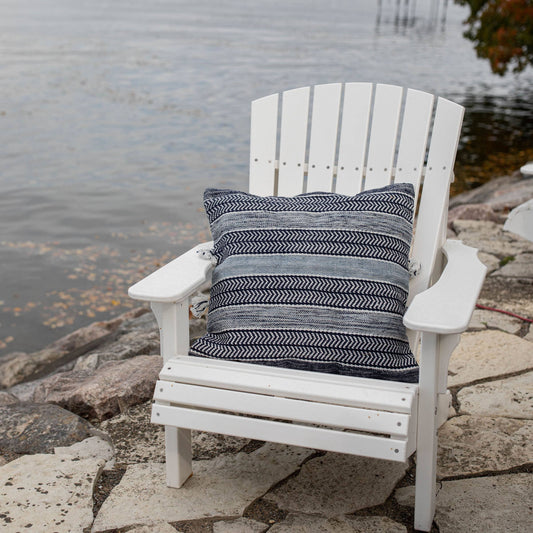 24x24 Hand Woven Elian Pillow Blue