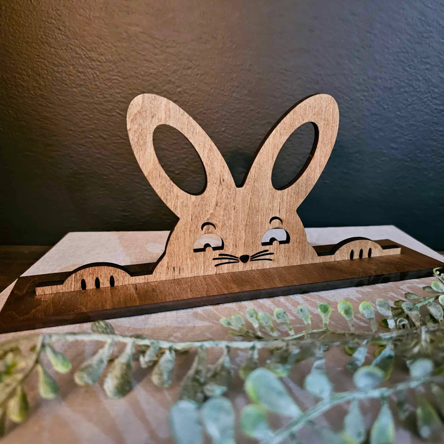 Peek-A-Boo Bunny Easter Decor Tiered Tray Sign Spring Decor