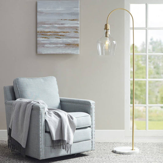 Bell-Shaped Gold Base Floor Lamp